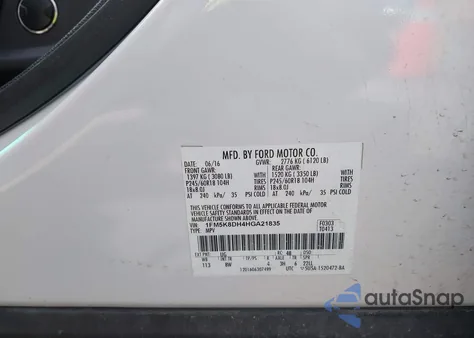 2017 Ford Explorer Xlt z USA, uszkodzony, nr VIN 1FM5K8DH4HGA21835